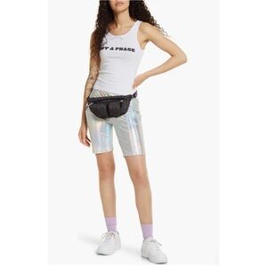BP. Be Proud Pride Gender Inclusive Disco Holographic Bike Shorts, 4XL